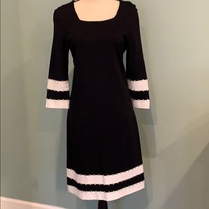 Black Long Sleeve Dress With Metal Detail